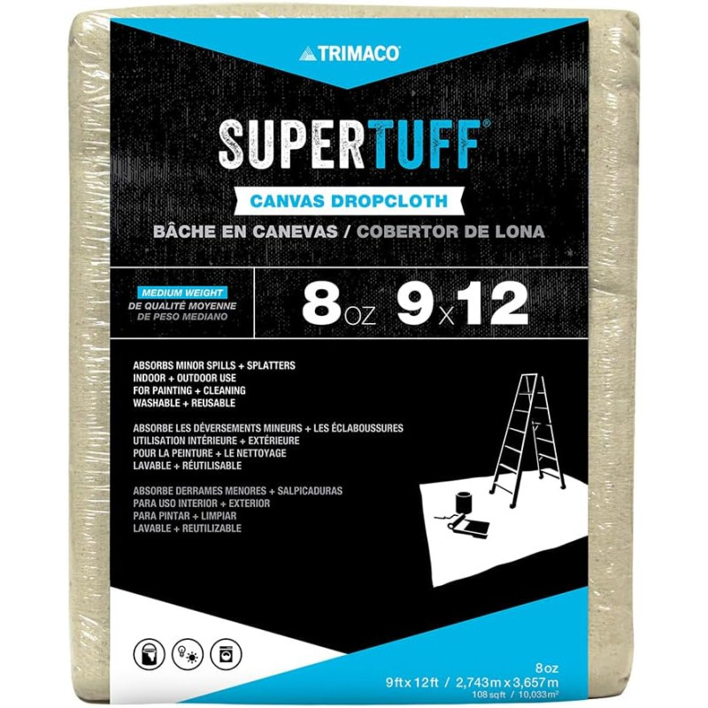 Trimaco 58901 9X12 8oz CANVAS DROP CLOTH