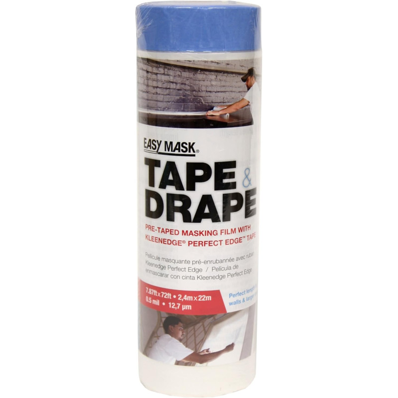 Trimaco 396490/4 8X75 PRE-TAPED MASKING FILM
