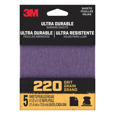 3 M 27366 5PK 220G 1/4 SAND SHEET 