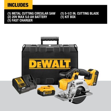 DEWALT 20V Max 5-1/2" Metal Cutting Circular Saw Kit DCS373P2