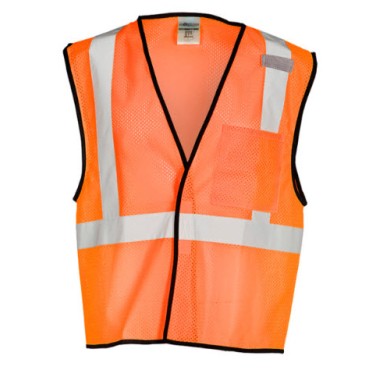 Kishigo 1193 Single Pocket Hook & Loop Mesh Vest - Economy [Orange]