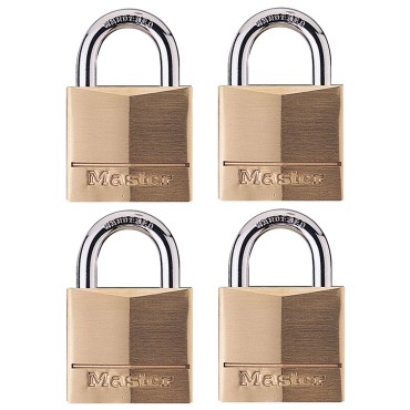 Master Lock 140Q 4PK 1-9/16 BRASS PADLOCK 