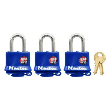 Master Lock 312TRI 3 PK COVERED PADLOCK