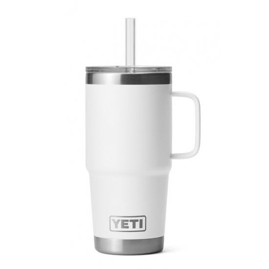  YETI Rambler 25 oz Straw Mug, Vacuum Insulated, Stainless  Steel, White: Home & Kitchen