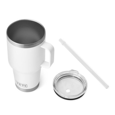YETI Rambler 35 oz Mug with Straw Lid White