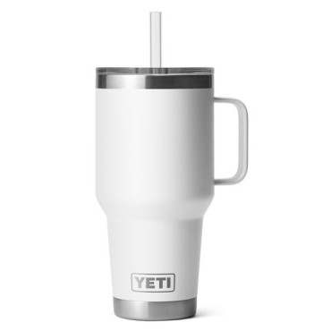 YETI Rambler 35 oz Mug with Straw Lid White