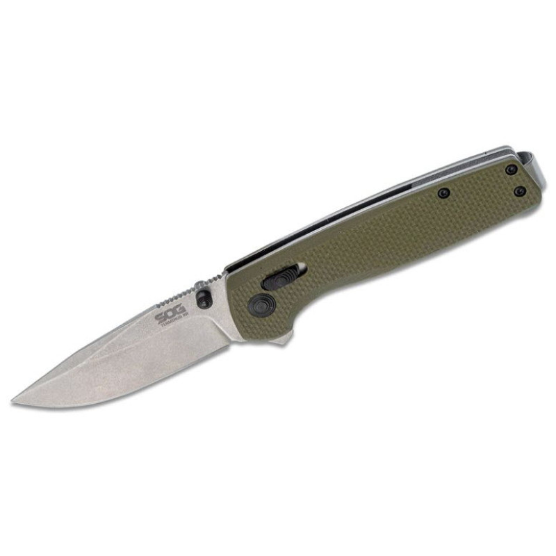 SOGTM1022 Terminus XR G10 Folding Knife, OD Green