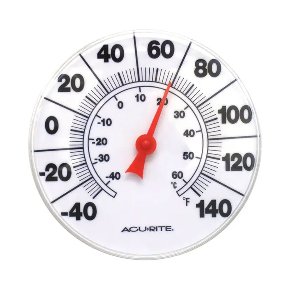 AcuRite Indoor Outdoor Thermometer, 12.5 inches Wall Mount, White