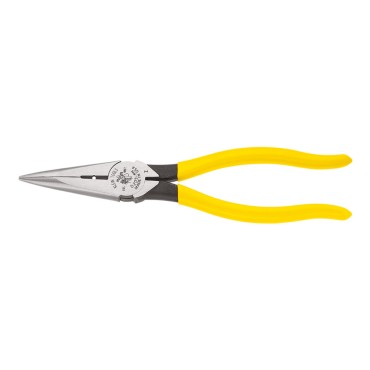 Klein D203-8N 8" Heavy-Duty Long-Nose Side Cut/ Wire Stripping Plier