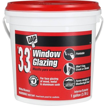 DAP  12019 1G 33 WHITE GLAZING COMPOUND