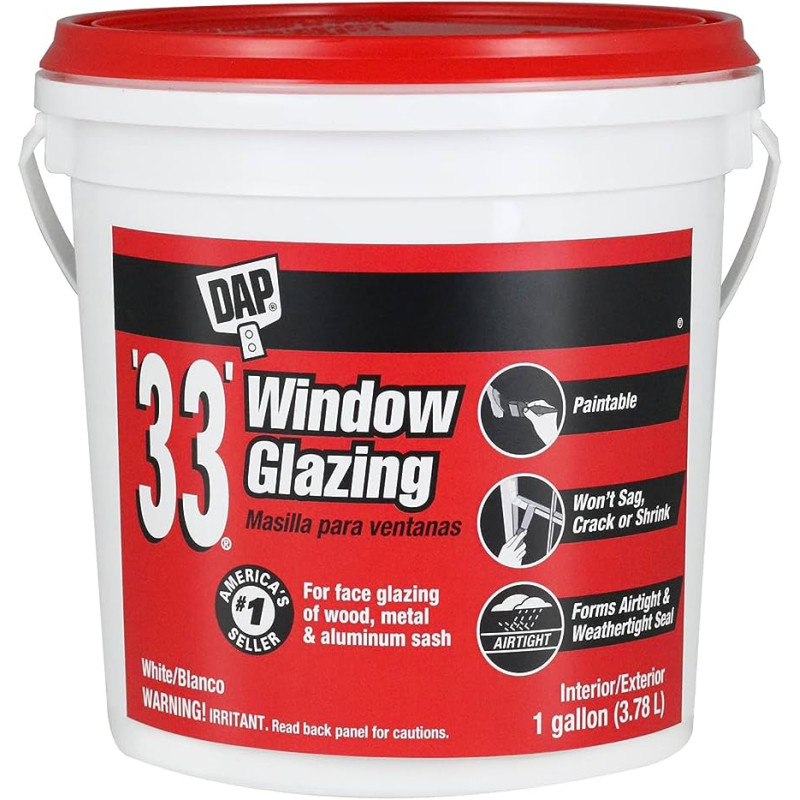 DAP  12019 1G 33 WHITE GLAZING COMPOUND