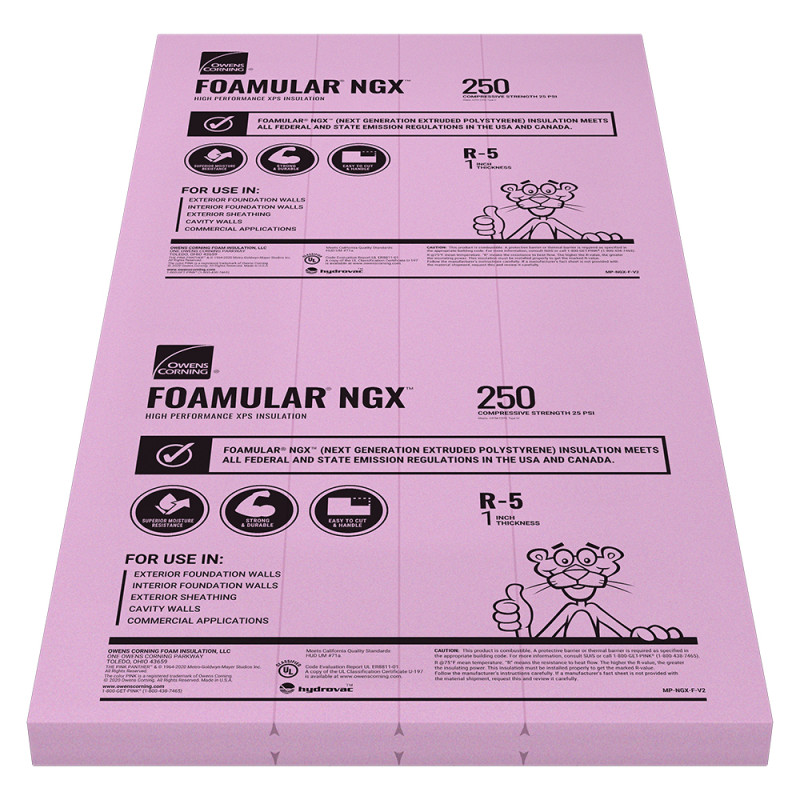 Owens Corning FOAMULAR XPS Board Insulation F250 1" x 48" x 96"