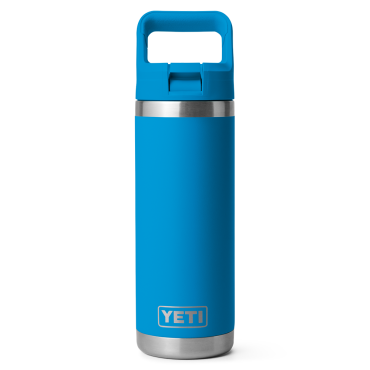 Yeti Rambler 18 Oz Bottle Color Matched Straw Cap Big Wave Blue