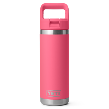 Yeti Rambler 18 Oz Bottle Color Matched Straw Cap Tropical Pink