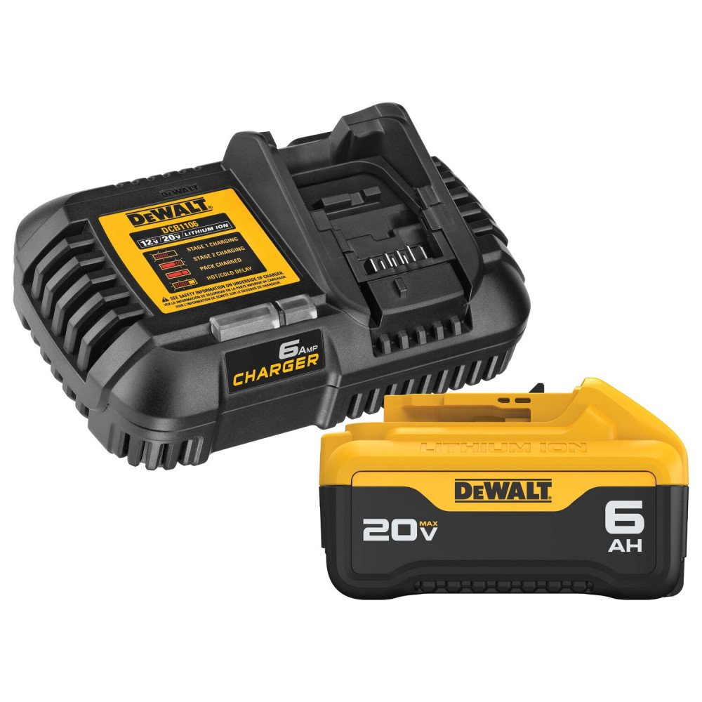 DEWALT 20V MAX 6.0 Ah Battery and Charger DCB206C
