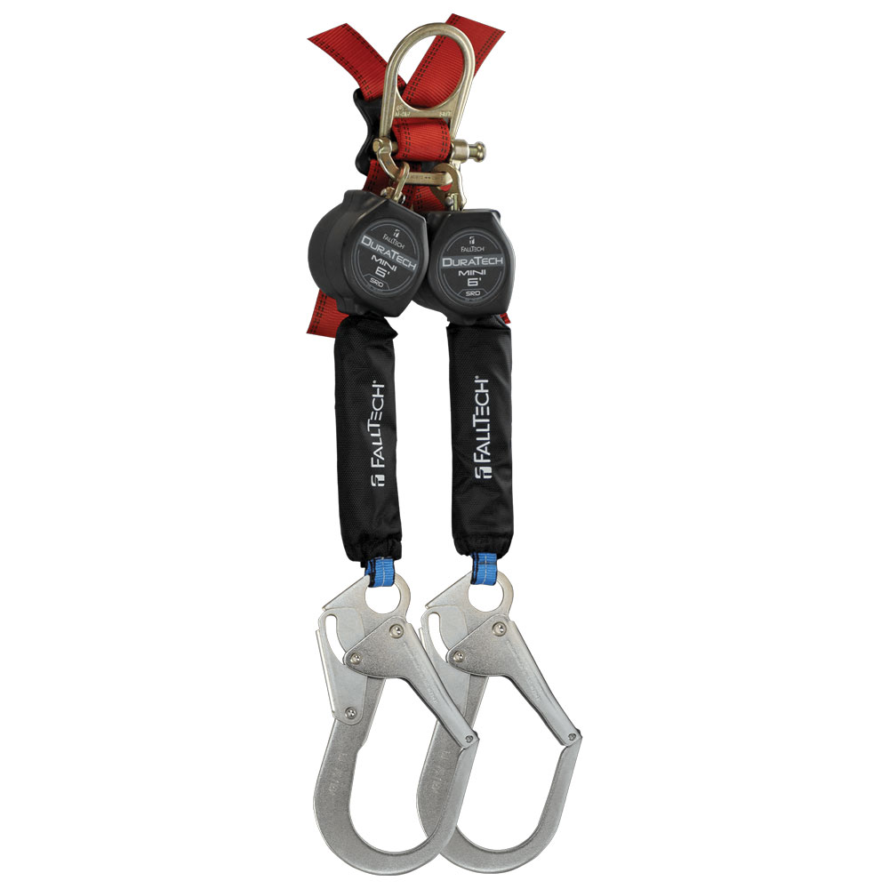 FallTech 72706TH3 6' DuraTech® Mini Class 1 Personal SRL-P with Steel Rebar Hooks