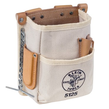 Klein 5-Pocket Leather and Canvas Tool Pouch Tape Thong