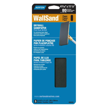Norton Abrasives 01887 80G WALL SAND SHEETS 5PK