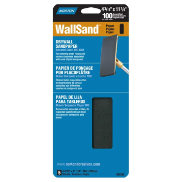 Norton Abrasives 01888 100 WALL SAND SHEETS 5PK