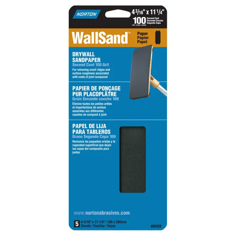 Norton Abrasives 01888 100 WALL SAND SHEETS 5PK