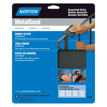 Norton Abrasives 47855 ASST METAL SAND SHEETS
