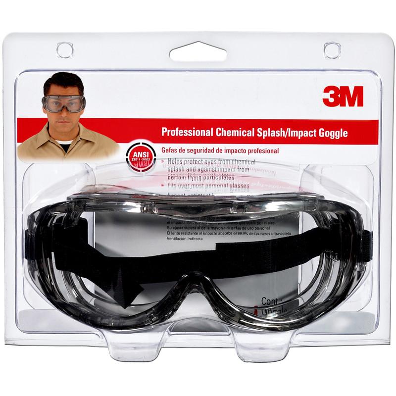 3 M 91264-80025 Pro Chemical/Impact Goggles