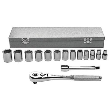 Allen 15 Piece Metric Socket Set 1/2" Drive