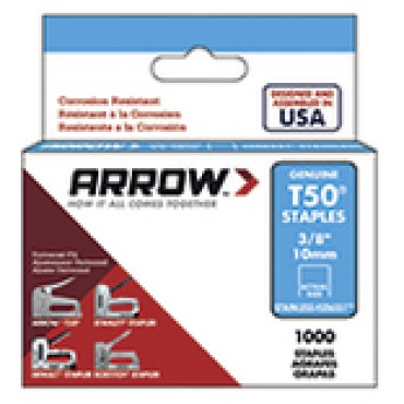 Arrow Fasteners 506SS1 T50 3/8 SS STAPLES