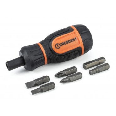 Crescent CMBS6R 6-in-1 Stubby Ratcheting Multi-Bit Driver
