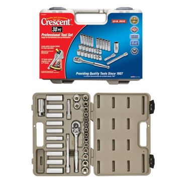 Crescent  30 Piece 12 Point, Metric, Standard and Deep Socket Set