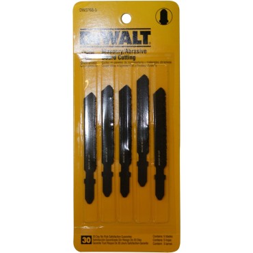 DEWALT DW3768-5 3" Masonry Board Cut Cobalt Steel T-Shank Blade 5-Pack