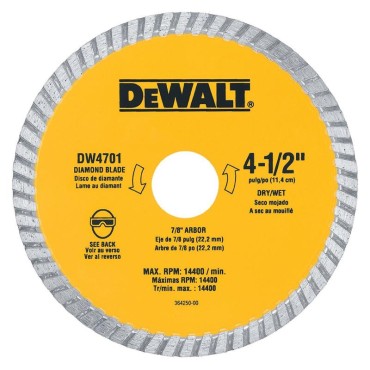DEWALT 4-1/2" Dry or Wet Cutting Diamond Saw Blade