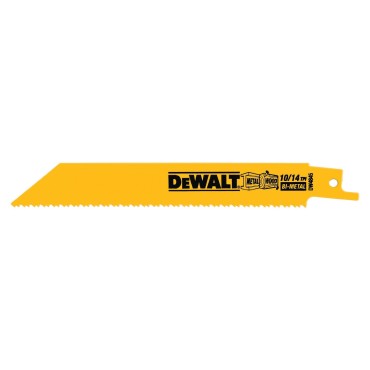 DEWALT DW4845 6" 10/14TPI Straight Back Bi-Metal Saw Blade 5 Pack