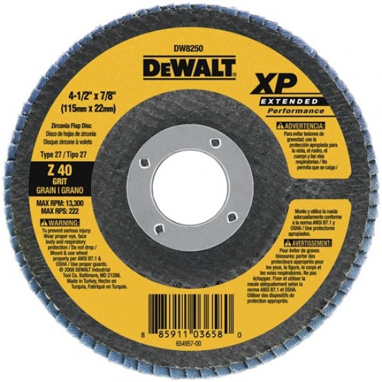 DEWALT DWA8282 80G T29 XP Ceramic Flap Disc 4-1/2 x 7/8 
