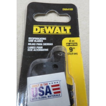 DeWALT DWA4169 9" Bi-Metal Recipricating Saw Blades Pk 5