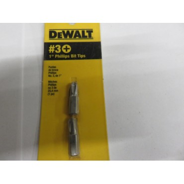 DeWALT DW2003 1" Phillips Bit Tips #3 Pk2