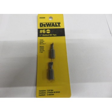 DeWALT DW2006 1" Slotted Bit Tips #6 Pk2