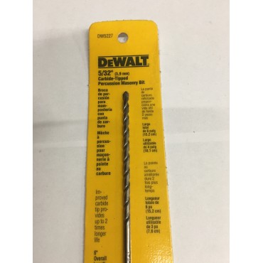 DeWALT DW5227 5/32" Carbide Tip Percussion Masonry Bit