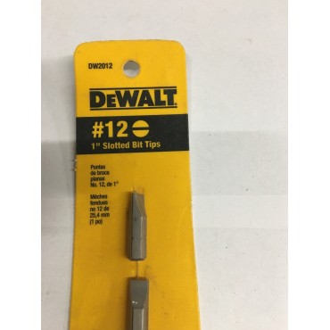 DeWALT DW2012 #12 Slotted Power Bits Pk2