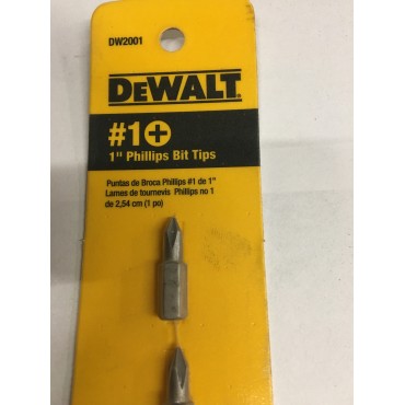 DeWALT DW2001 #1 Insert Standard Phillips Screwdriver Bit Pk2