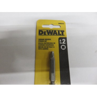 DeWALT DW2212 #2 Square Power Bit, 1/4" Hex 2"