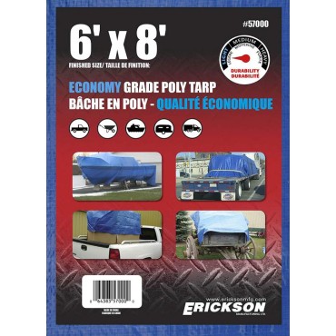 Erickson 57000 6x8 BLUE POLY TARP