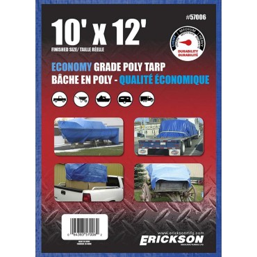 Erickson 57006 10x12 BLUE POLY TARP  