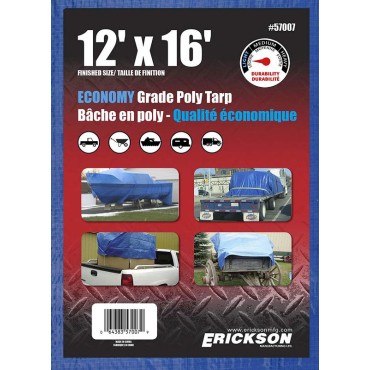 Erickson 57007 12x16 BLUE POLY TARP  