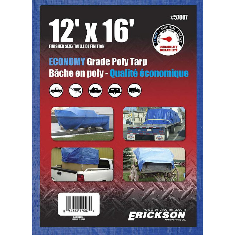 Erickson 57007 12x16 BLUE POLY TARP  