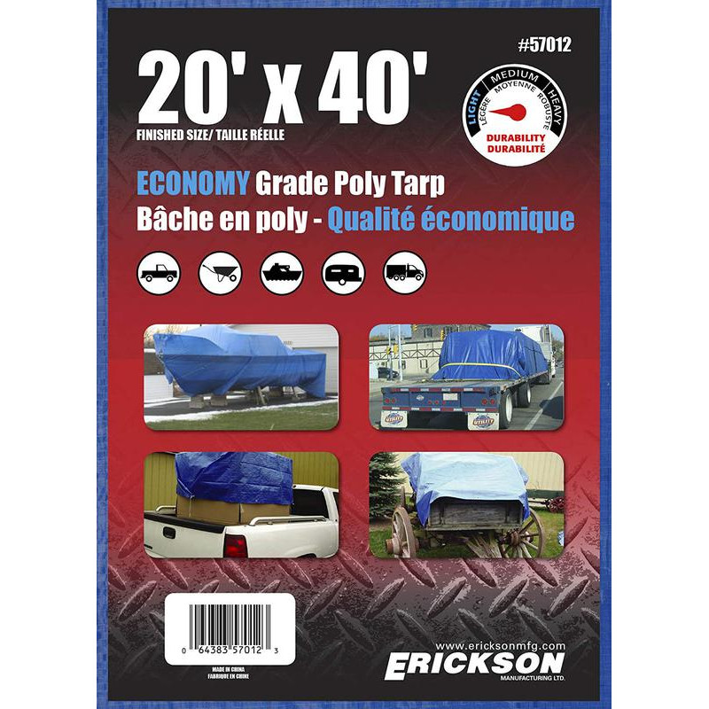 Erickson 57012 20x40 BLUE POLY TARP  
