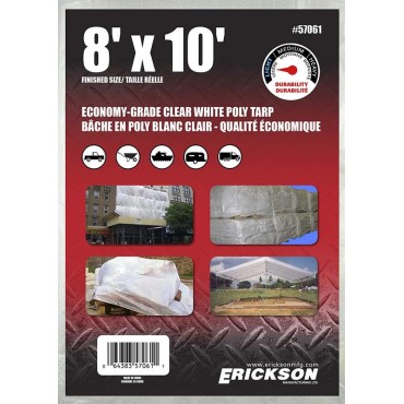 Erickson 57061 8x10 CLEAR WHITE TARP 