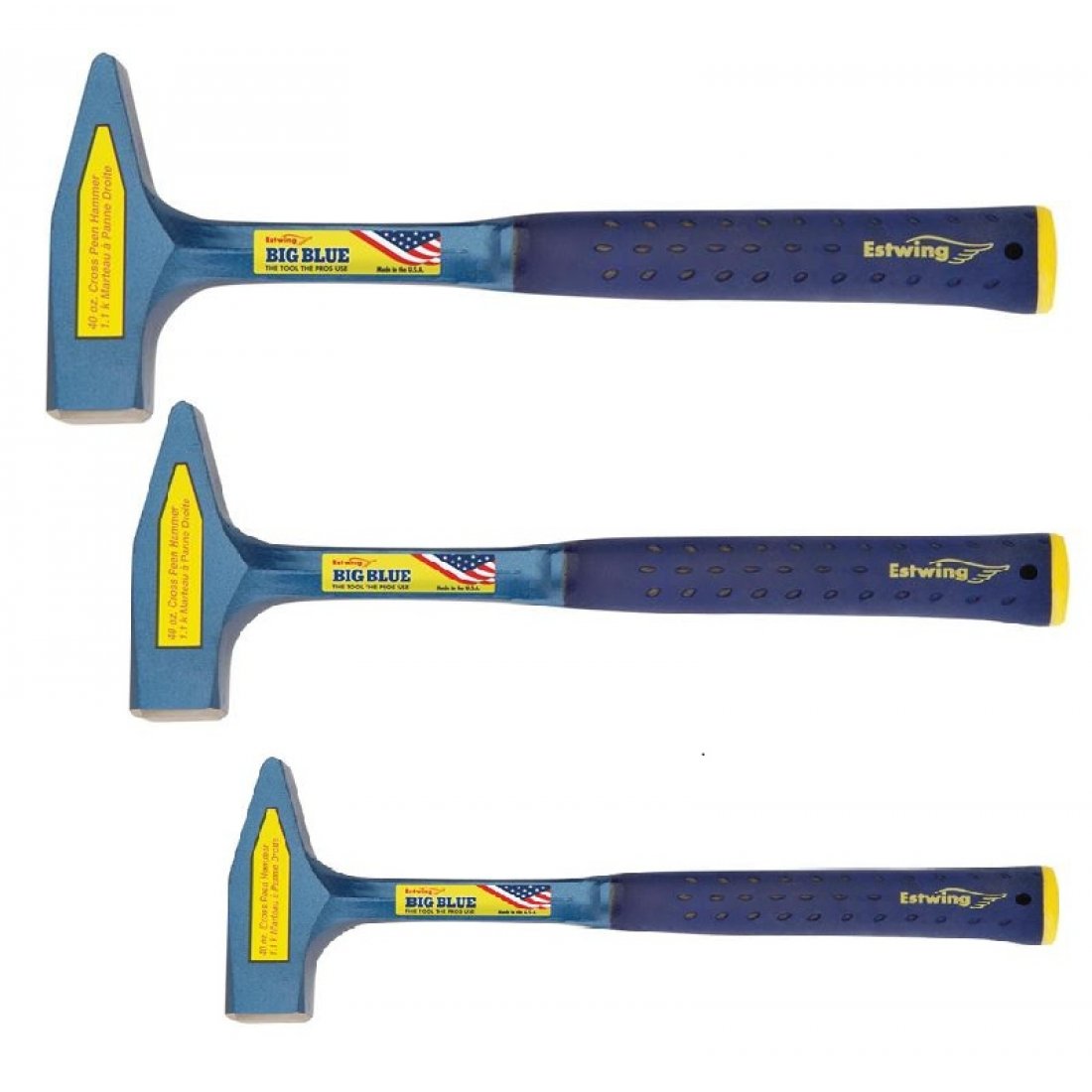 Wylaco Supply Estwing Cross Peen Hammer Set (24 oz, 32 oz, 40 oz.)