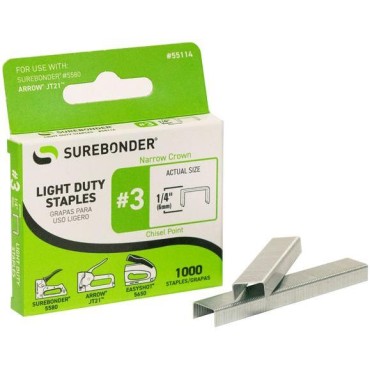 Surebond 55114 1000PK 1/4 J21 STAPLES