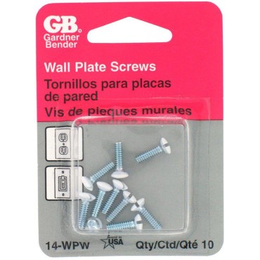 Gardner Bender 14-WPW WH WALL PLATE SCREWS